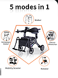 Инвалидная электр. коляска-ходунки (5 в 1), RW02, складная, электропривод 24v 500w. Li-ion 24v 5 A/H. 18,6 кг, фото 4