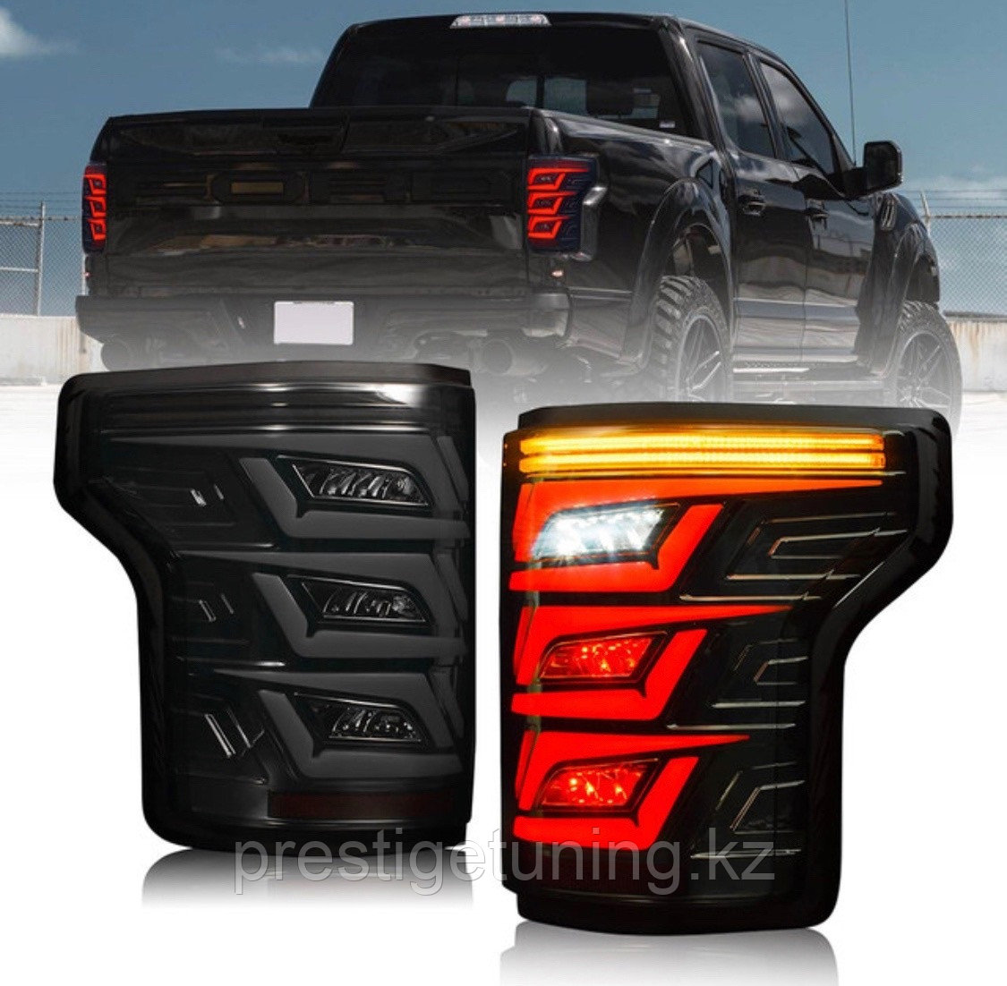 Задние фонари на Ford F150 2014-20 тюнинг DARK (Темный цвет)