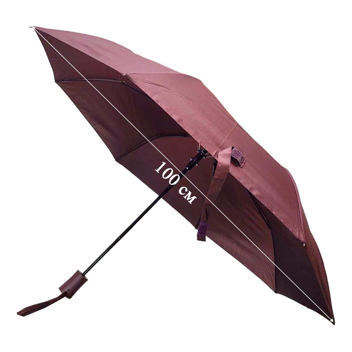 Зонт полуавтомат с чехлом однотонный 3225 бордовый - фото 2 - id-p110845948