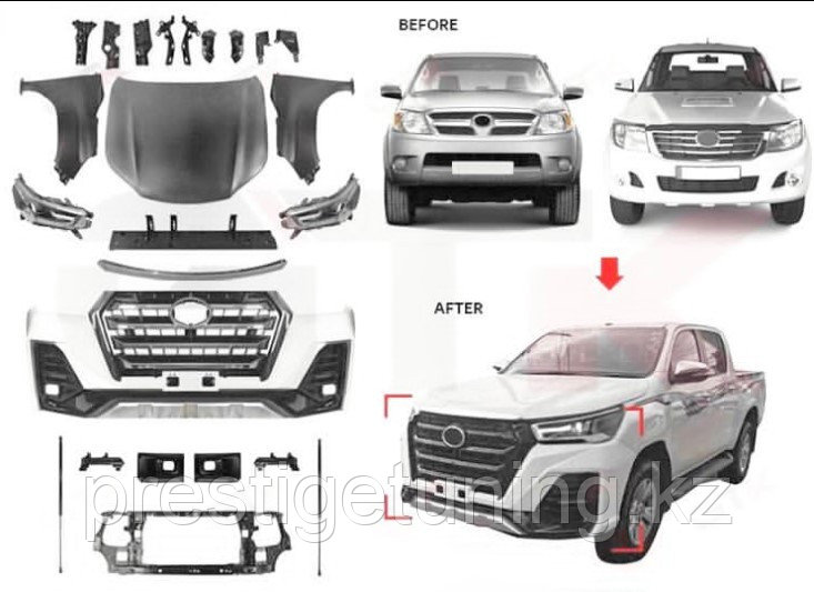 Рестайлинг комплект на Hilux 2005-15 в дизайн LIMGANE 2022 год