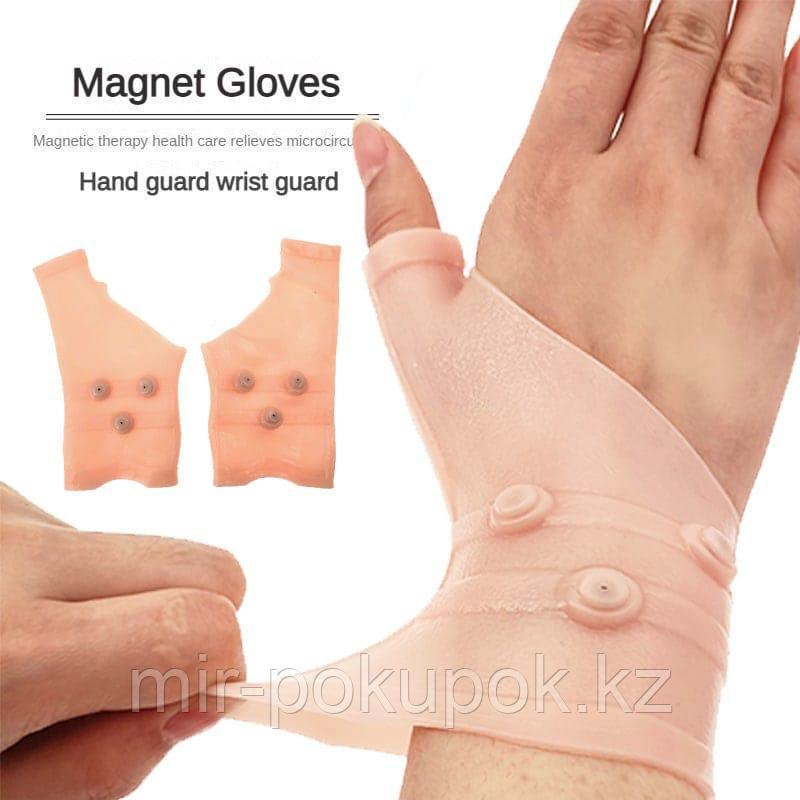 Силиконовые гелевые перчатки с магнитами для коррекции давления при артрите - фото 1 - id-p110881292