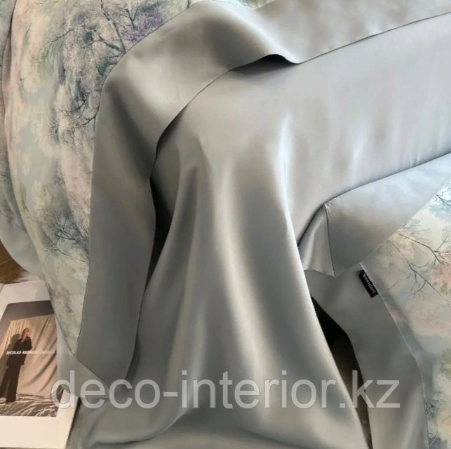 Комплект постельного белья из тенселя с одеялом и растительным принтом - фото 7 - id-p100523565