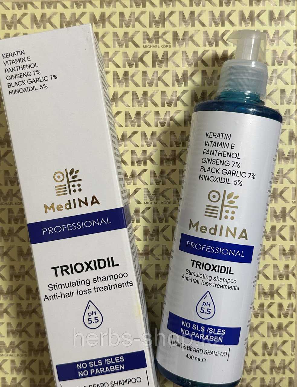 Триоксидил шампунь для роста бороды и волос  -Medina -450ml
