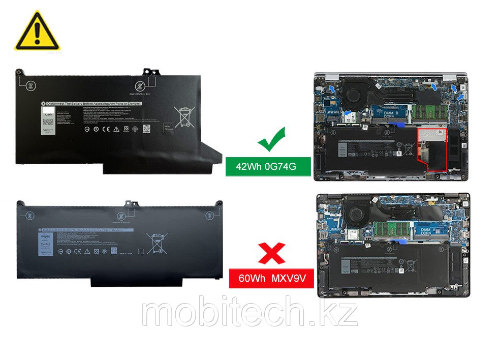 Аккумуляторы Dell 0G74G 11.4V 42Wh 3500mAh Latitude 5300 Latitude 7400 батарея аккумулятор ORG