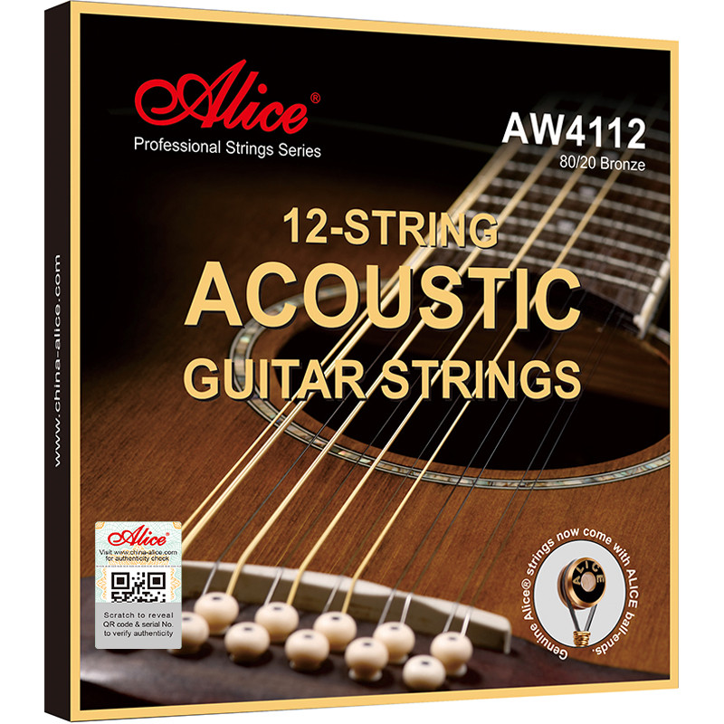 Комплект струн для 12-струнной акустической гитары, бронза 80/20, 10-47, Alice AW4112-SL