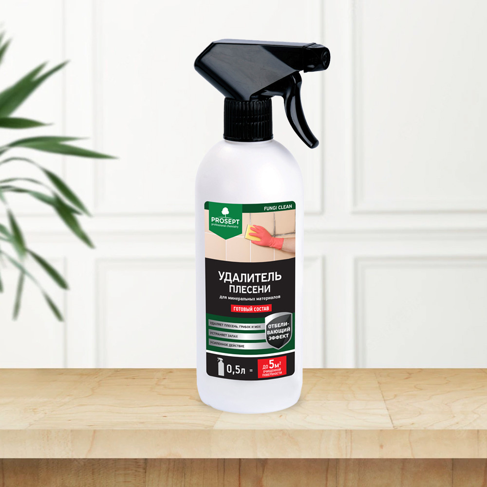 Удалитель очиститель плесени, готовый состав, 019-05 FUNGI CLEAN (ФАНГИ КЛИН) - 0,5л = 5 м2, фото 1
