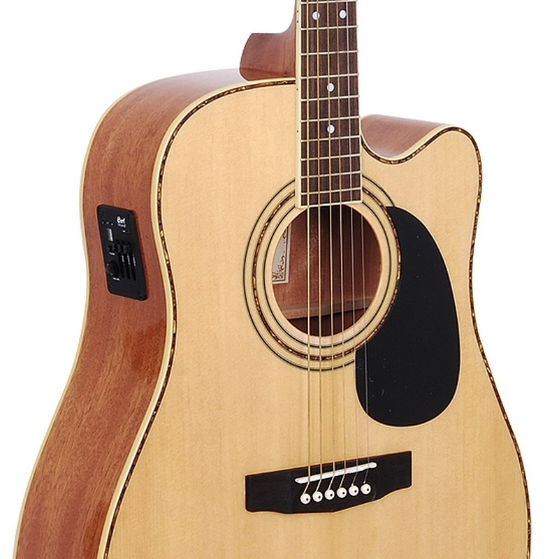 Электро-акустическая гитара, с вырезом, цвет натуральный, Standard Series Cort AD880CE-NAT - фото 2 - id-p110897276