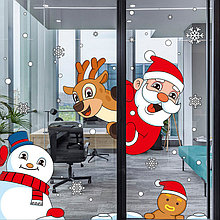 Наклейка на окно "Дед Мороз и Снеговик", 100*130 см