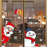 Наклейка на окно "Дед Мороз и Снеговик", 100*130 см, фото 2