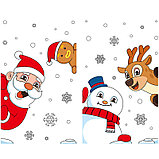Наклейка на окно "Дед Мороз и Снеговик", 100*130 см, фото 3