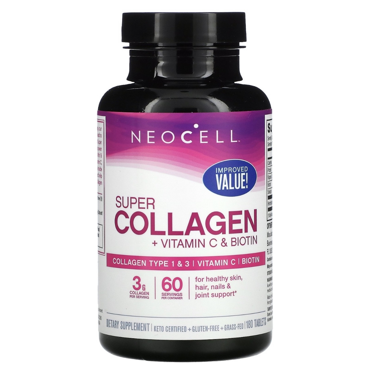NeoCell суперколлаген, + витамин С и биотин, 180 таблеток - фото 1 - id-p110897497