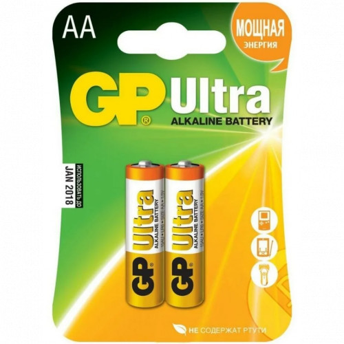 GP Ultra Alkaline 15AU LR6 AA батарейка (GP 15AU-2CR2 ULTRA) - фото 1 - id-p110905273
