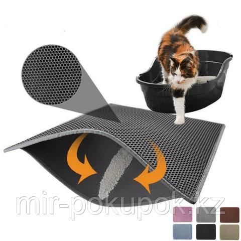 Двухслойный коврик для кошачьего туалета (двойной водонепроницаемый коврик для кошек)
