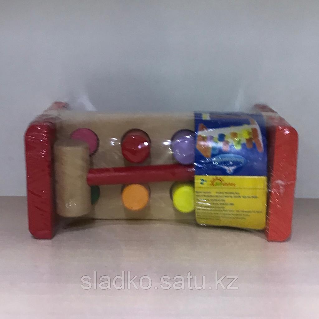 Деревянная игрушка стучалка молоток и гвоздики - фото 2 - id-p110906024