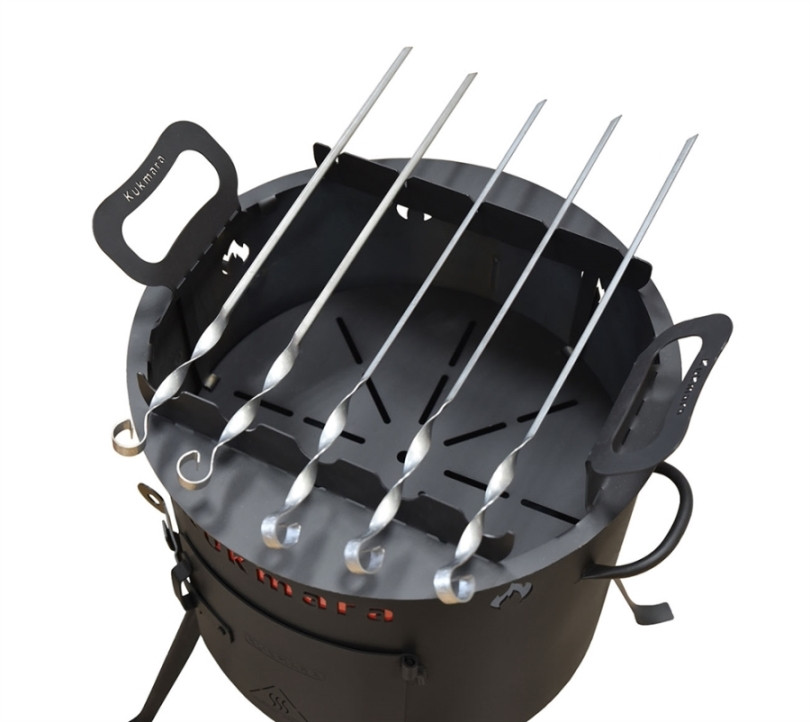 Подставка для шампуров на учаг для казана 9 л (с шампурами 5 шт.) (Кукмара, Россия), фото 1