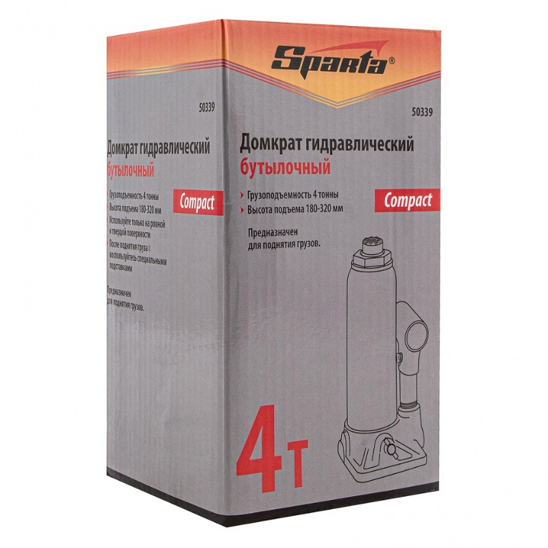 Домкрат гидравлический бутылочный Sparta Compact 4 т, 180-320 мм - фото 4 - id-p110907246