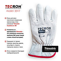 Зимние кожаные перчатки TECRON™ 3317 с утеплением Thinsulate™, краги для сварки, рабочие перчатки защитные, фото 2