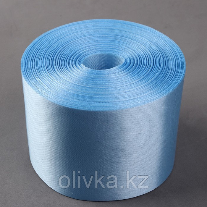 Лента атласная, 100 мм × 100 ± 5 м, цвет голубой - фото 2 - id-p110912559
