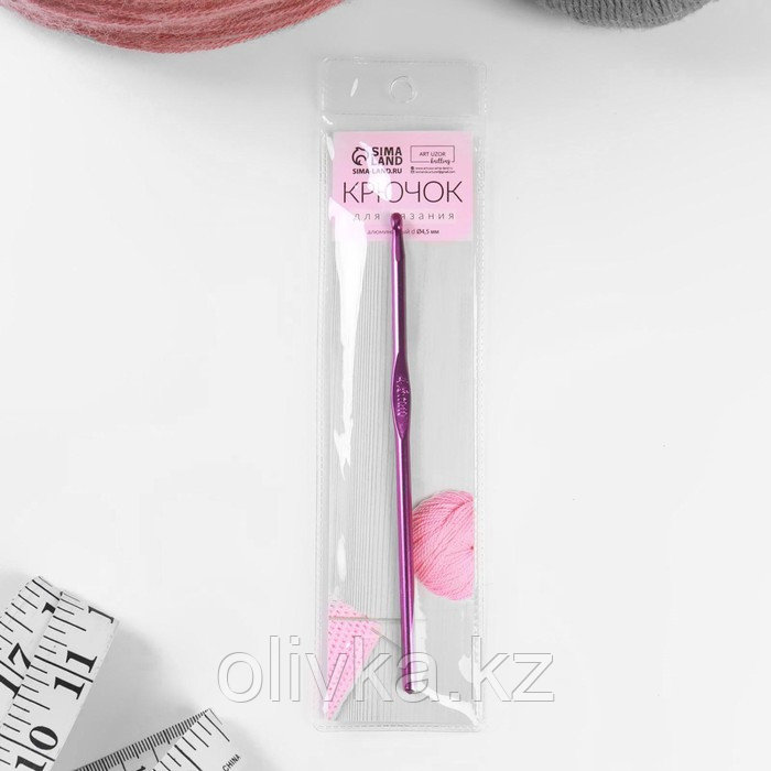 Крючок для вязания, d = 4,5 мм, 15 см, цвет МИКС - фото 3 - id-p110910003