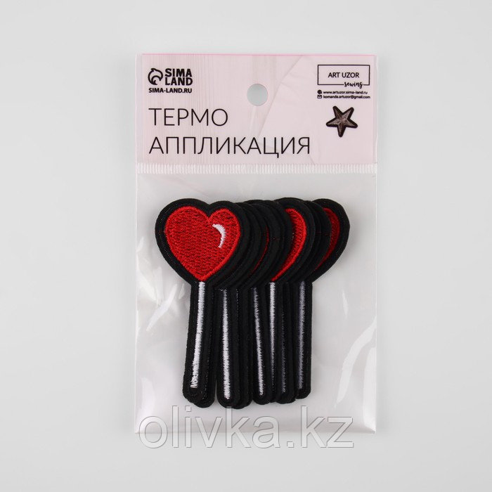 Термоаппликация «Сердце», 7 × 3 см, цвет красный - фото 5 - id-p110914467