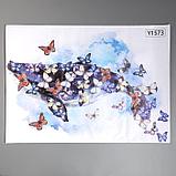 Наклейка пластик интерьерная "Кит с бабочками" 50х70 см, фото 2