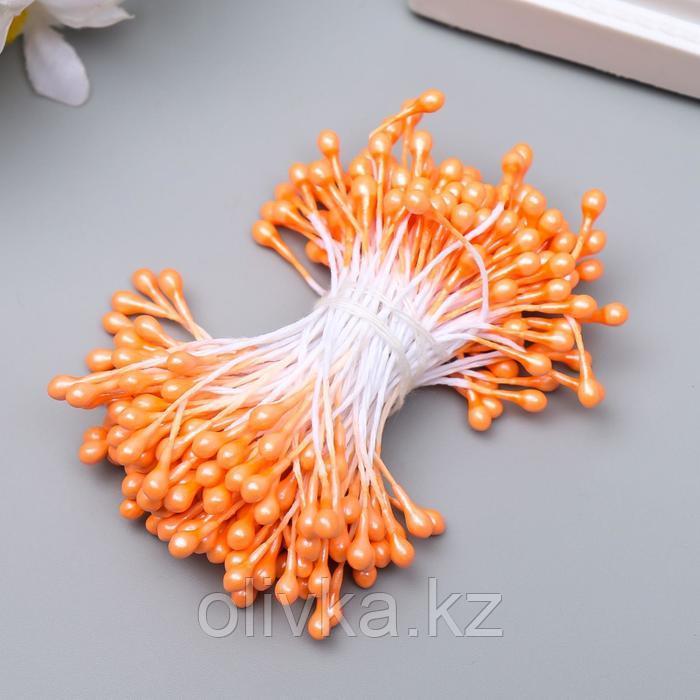 Тычинки для искусственных цветов "Капельки ярко-оранжевые" (набор 130 шт) длина 6 см - фото 2 - id-p110916213