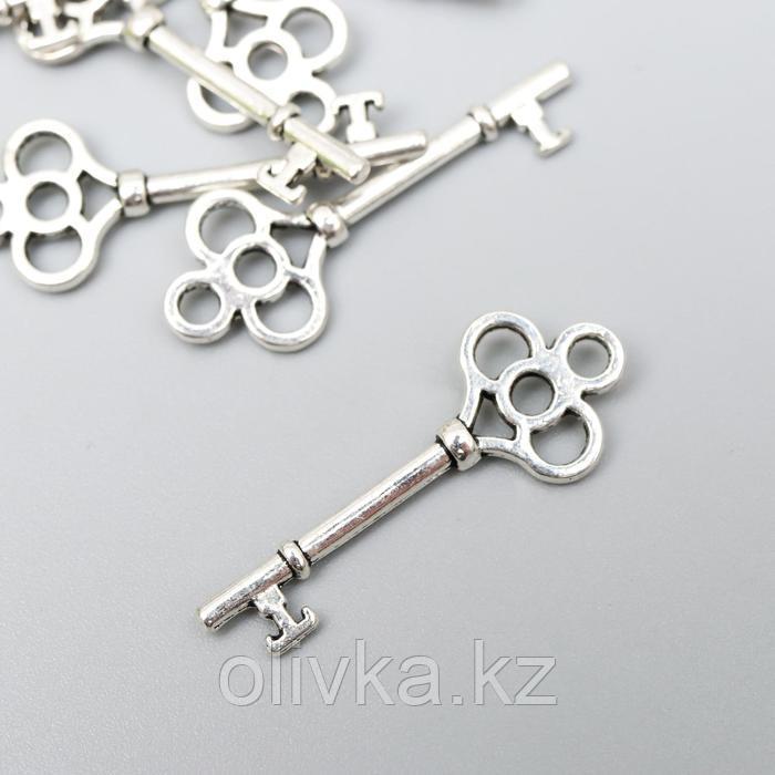 Декоративный элемент "Ключ" цвет серебро 9*25 мм - фото 2 - id-p110927326