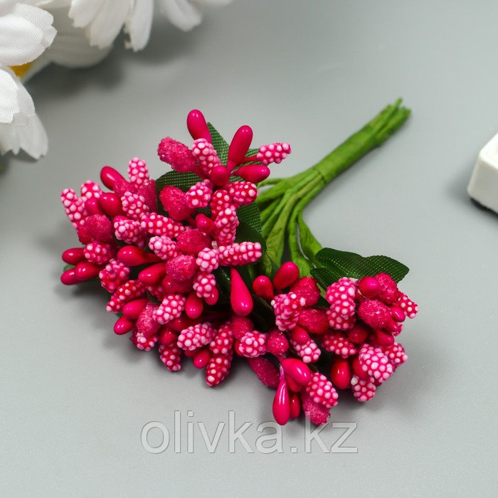 Цветы для декорирования "Соцветие" ярко-розовый 1 букет=12 цветов 8,5 см - фото 1 - id-p110933059