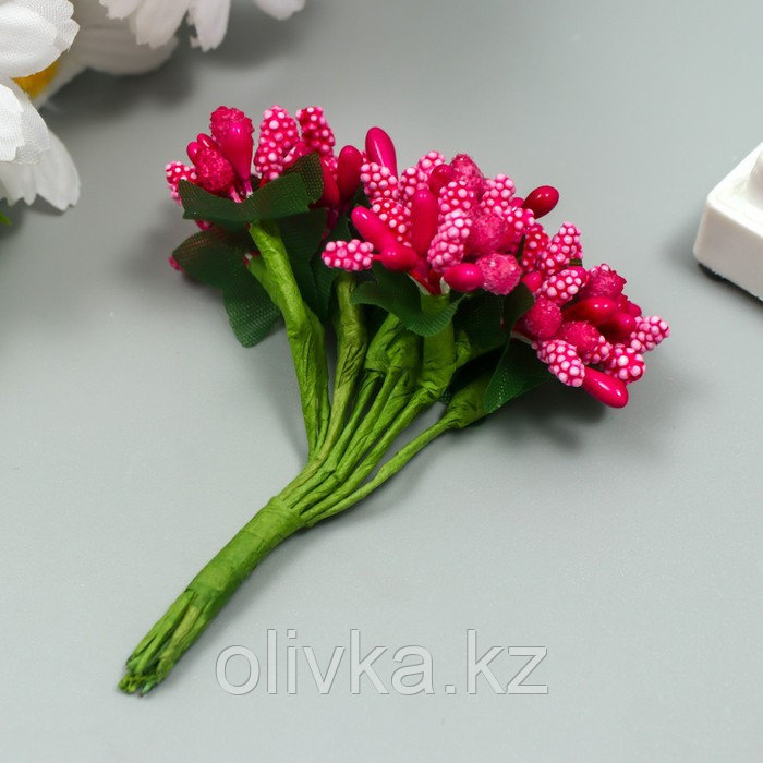 Цветы для декорирования "Соцветие" ярко-розовый 1 букет=12 цветов 8,5 см - фото 2 - id-p110933059