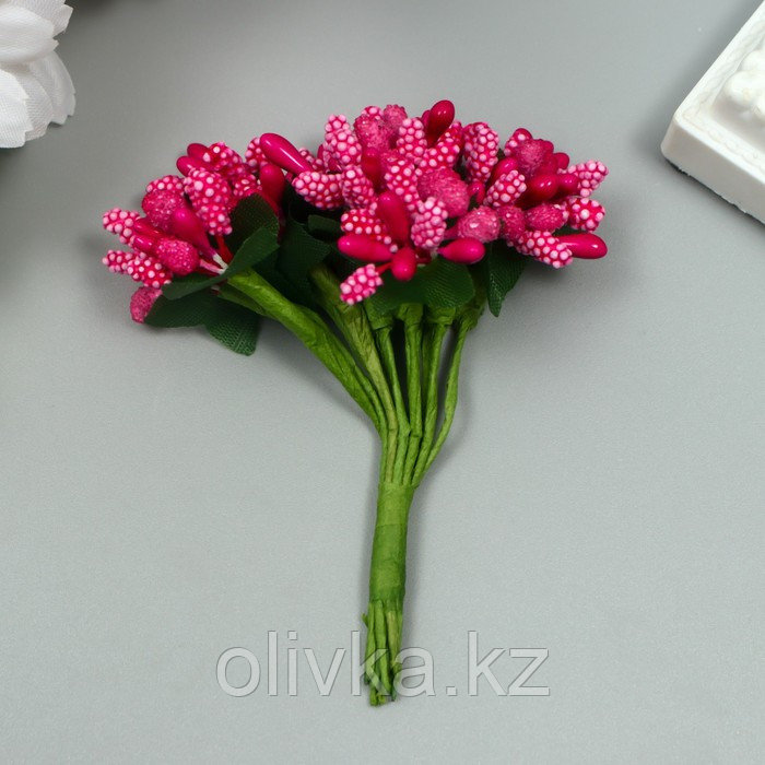 Цветы для декорирования "Соцветие" ярко-розовый 1 букет=12 цветов 8,5 см - фото 3 - id-p110933059