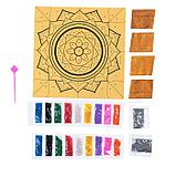 Набор для творчества. Фреска песком «Калейдоскоп желаний» + 9 цветов песка по 4 гр, блёстки, стека, фото 4