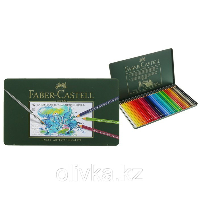 Карандаши акварельные набор 36 цветов, Faber-Castell Albrecht DÜRER®, в металлическом пенале - фото 1 - id-p110912664