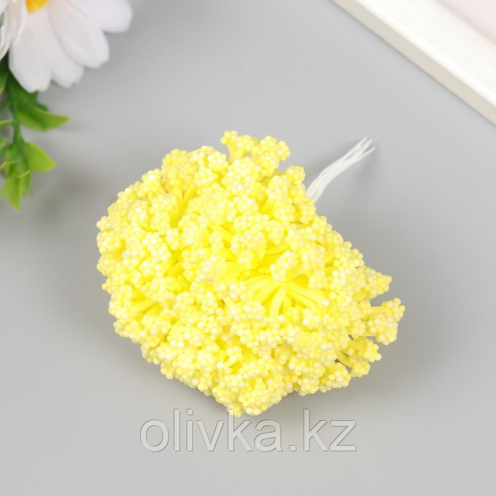 Цветы для декорирования "Облако" лимон 1 букет=12 цветов 8 см - фото 2 - id-p110918972