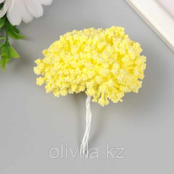 Цветы для декорирования "Облако" лимон 1 букет=12 цветов 8 см - фото 3 - id-p110918972