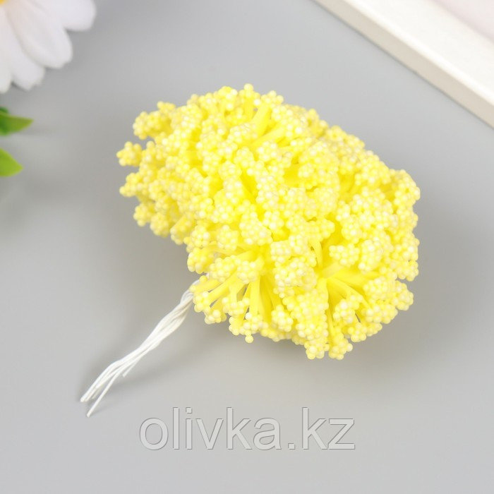 Цветы для декорирования "Облако" лимон 1 букет=12 цветов 8 см - фото 4 - id-p110918972