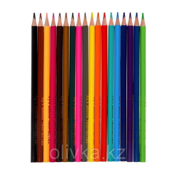 Цветные карандаши 18 цветов "Школа Творчества", трёхгранные - фото 3 - id-p110927344