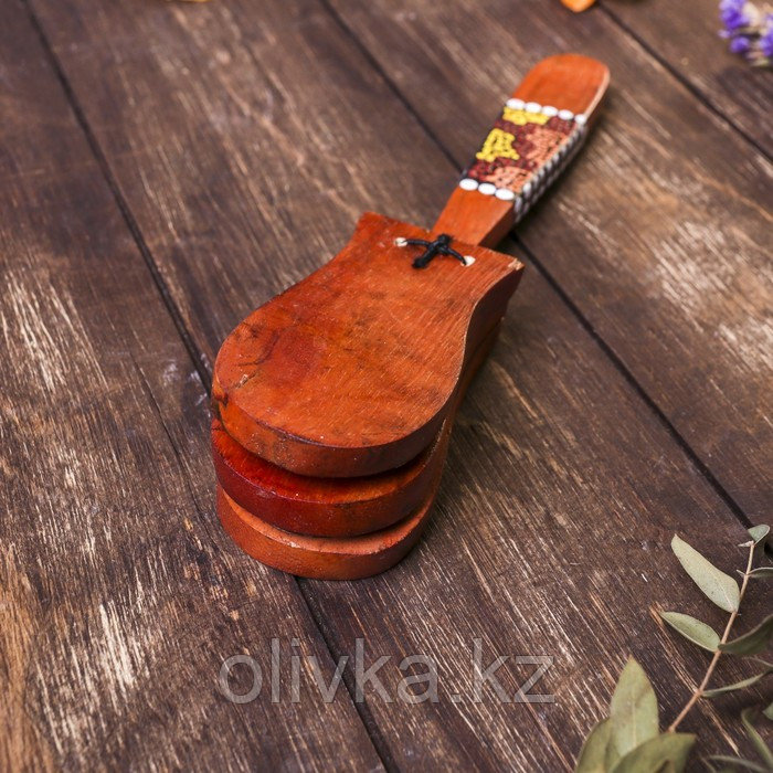 Музыкальный инструмент дерево "Кастаньет с узором" 4x5x23 см - фото 6 - id-p110918993