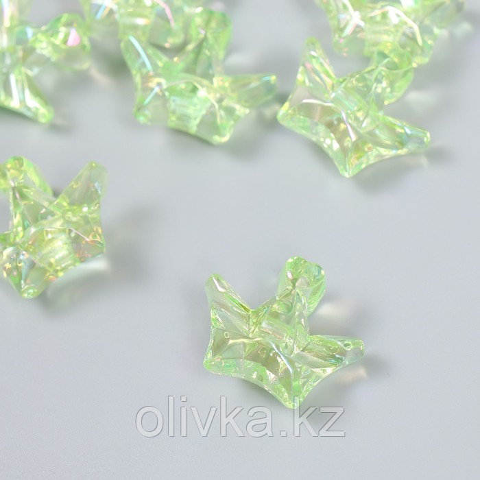 Бусина пластик для творчества "Корона" прозрачно-зелёная 1,5х2,9х2,5 см - фото 1 - id-p110943721