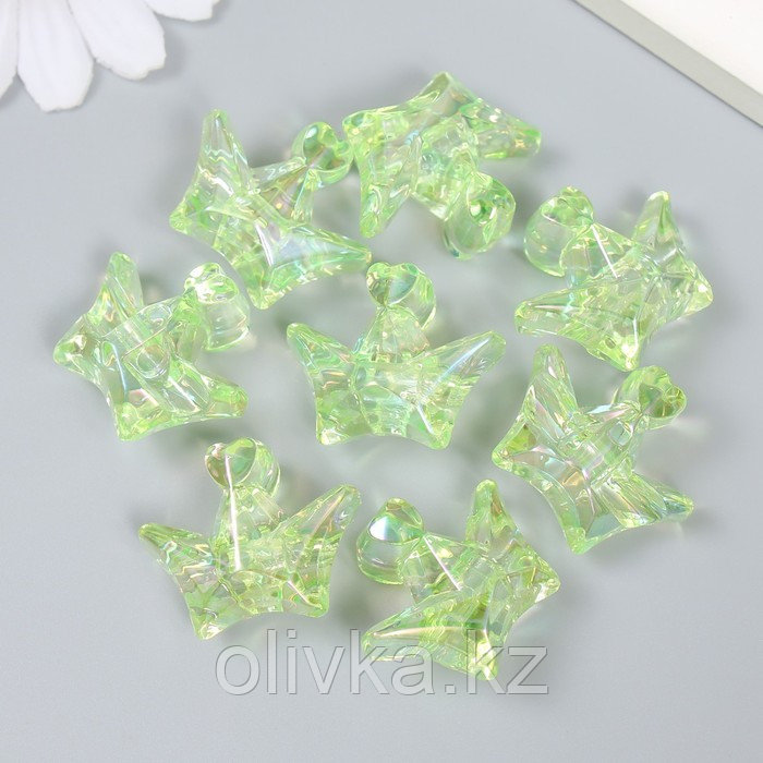 Бусина пластик для творчества "Корона" прозрачно-зелёная 1,5х2,9х2,5 см - фото 3 - id-p110943721