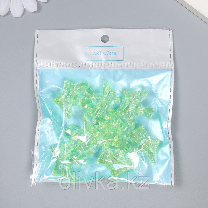 Бусина пластик для творчества "Корона" прозрачно-зелёная 1,5х2,9х2,5 см - фото 4 - id-p110943721