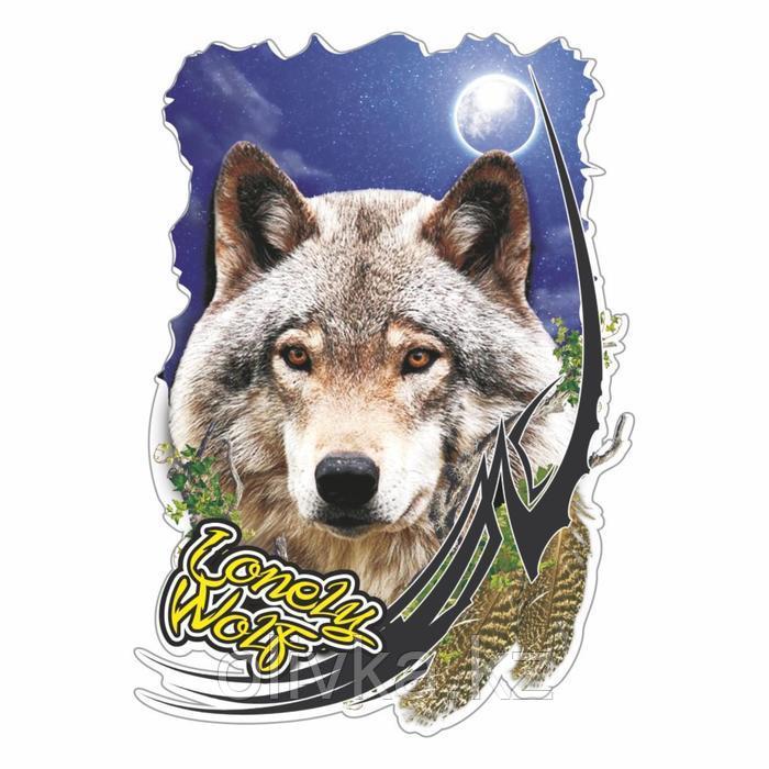 Портрет звери цветные "Волк Lonely wolf", 50 х 35 см - фото 1 - id-p110927361