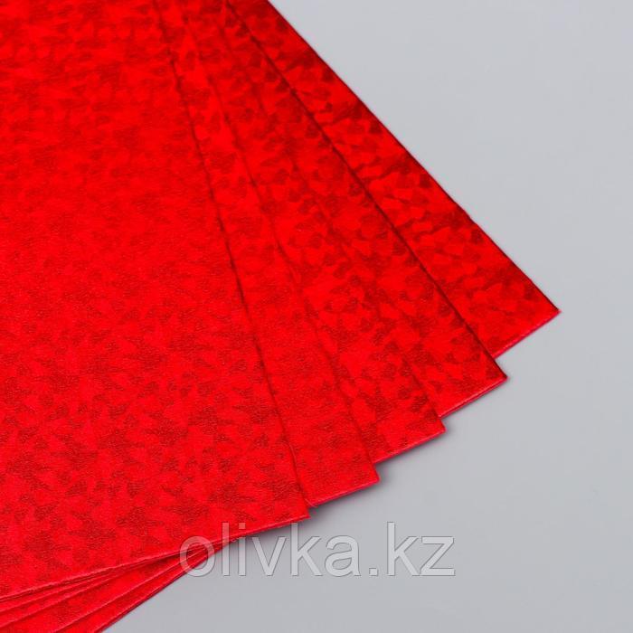 Фоамиран голограмма "Красный" 1,8 мм набор 5 листов 20х30 см - фото 3 - id-p110927368