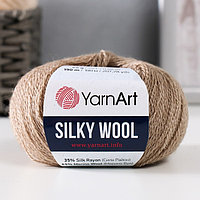 Пряжа "Silky Wool" 35% силк район, 65% мерино. вул 190м/25г (342 серо-бежевый)