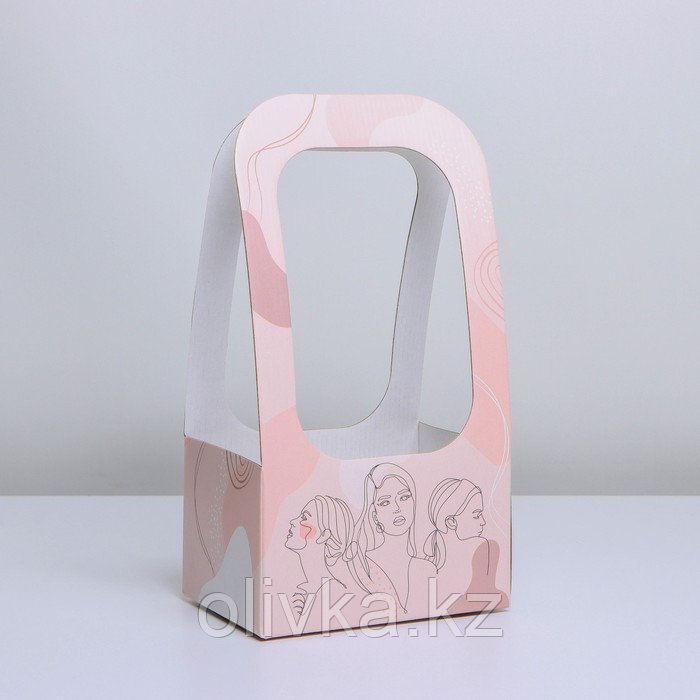 Коробка-переноска для цветов «Girl style», 17 × 12 × 32 см - фото 2 - id-p110931121