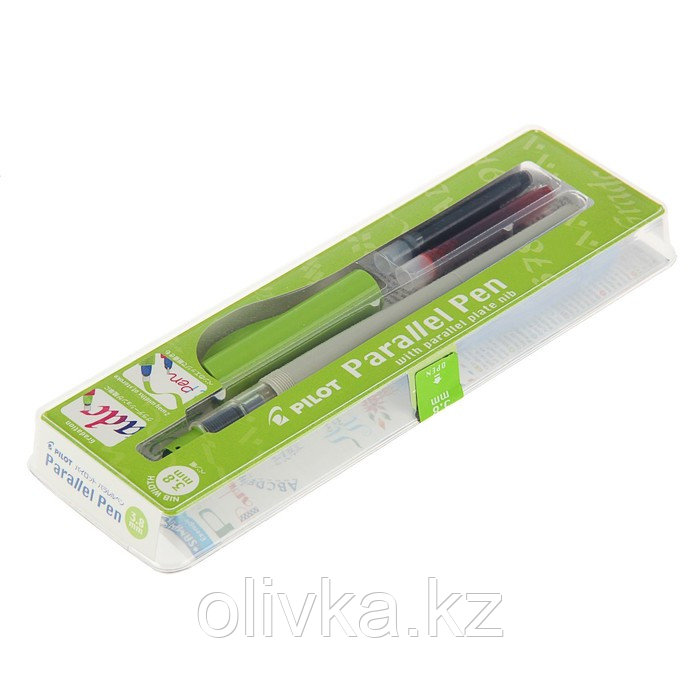 Ручка перьевая для каллиграфии Pilot Parallel Pen, 3.8 мм, (картридж IC-P3), набор в футляре - фото 4 - id-p110911008