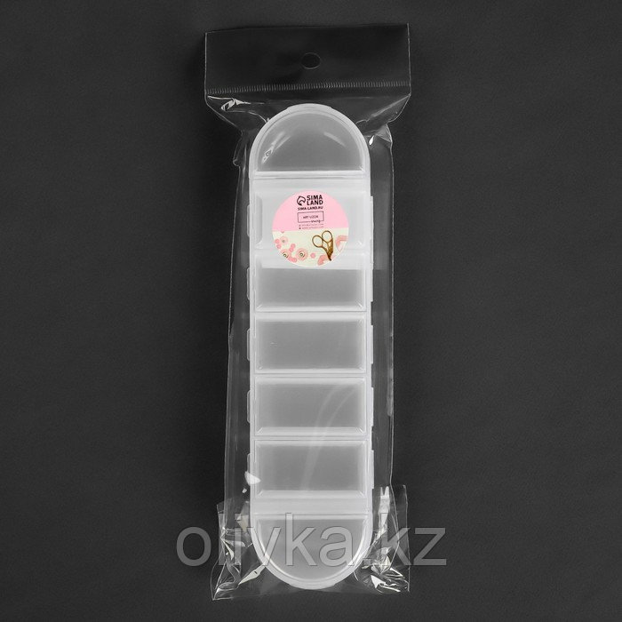 Органайзер для рукоделия, 7 отделений, 19 × 5 × 2,9 см, цвет прозрачный - фото 4 - id-p110937978