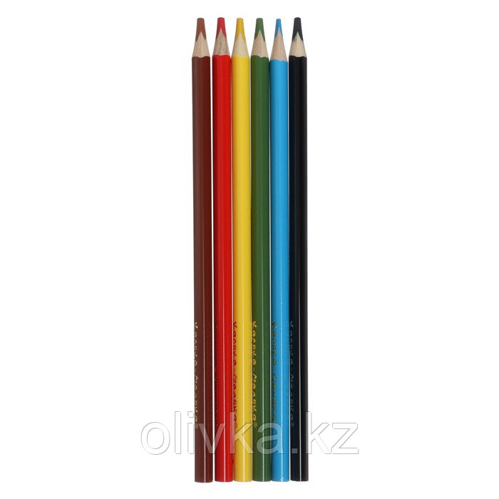 Карандаши 6 цветов "Премиум", утолщенные, супермягкие - фото 2 - id-p110939844