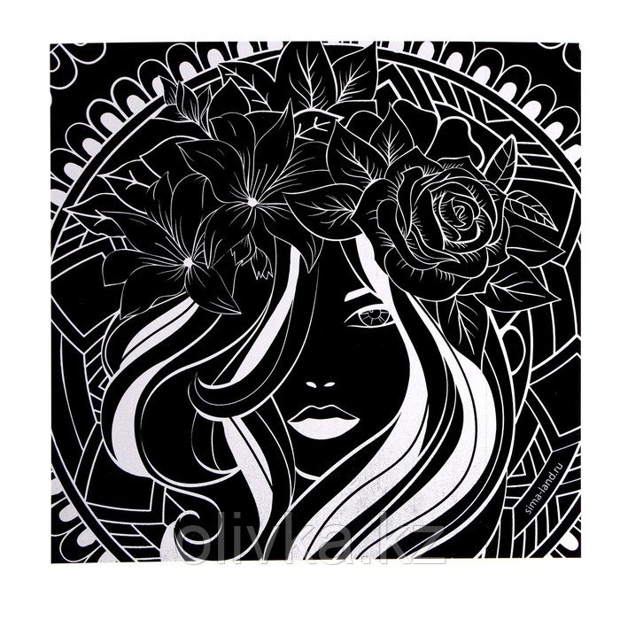 Набор гравюр «Женщина и цветы», 2 шт, 19х19 см, с металлическим эффектом «золото» - фото 4 - id-p110935069