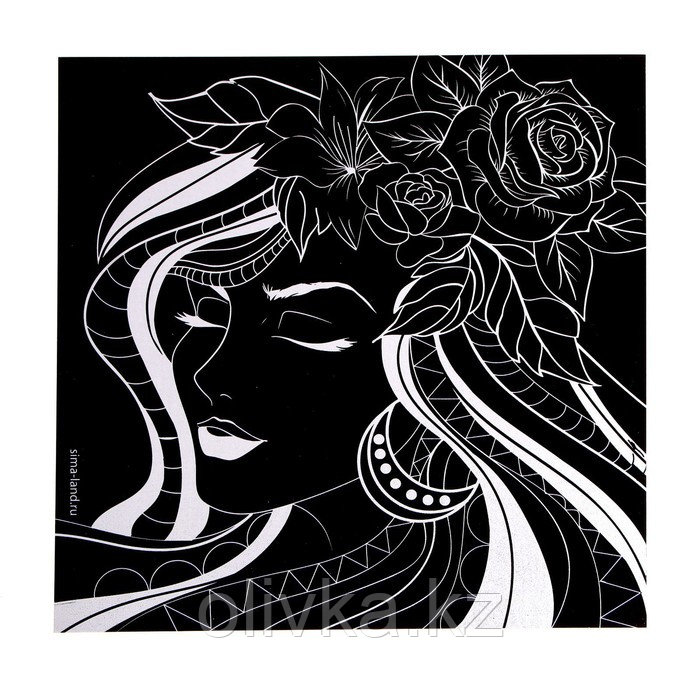Набор гравюр «Женщина и цветы», 2 шт, 19х19 см, с металлическим эффектом «золото» - фото 5 - id-p110935069