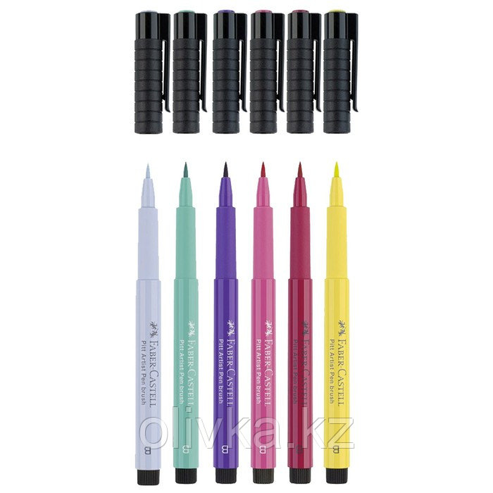 Набор капиллярных ручек Faber-Castell Pitt Artist Pens Manga Shôjo Brush 6 штук, в пластиковой упаковке - фото 2 - id-p110930227